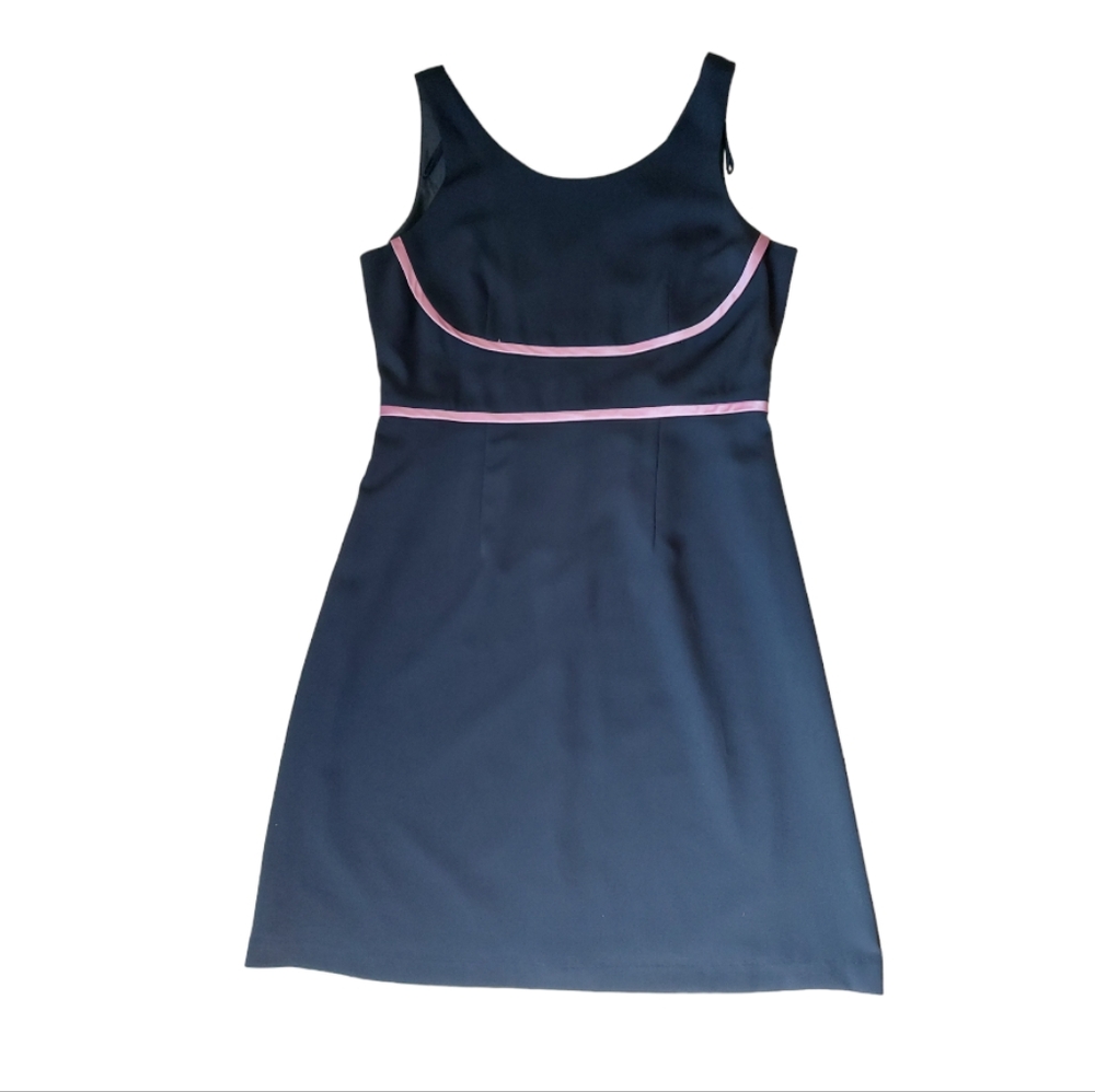 Jolibel Black Dress With Pink Trim